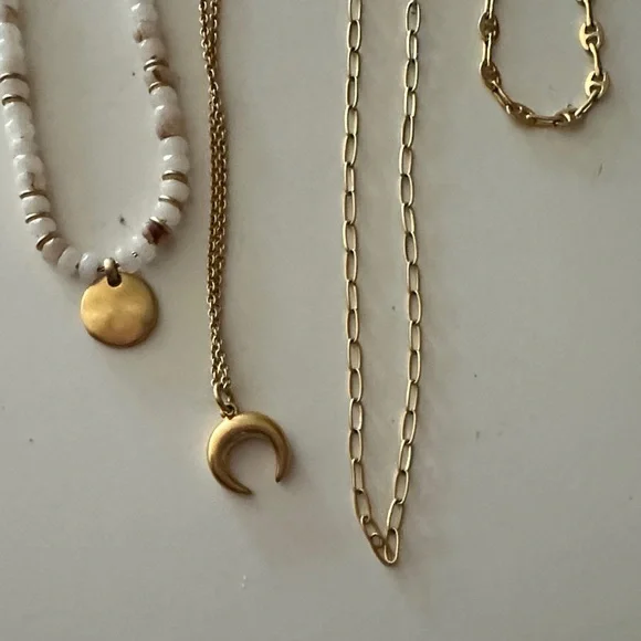 Madewell Gold and Cream Necklace Set - Picture 2 of 3